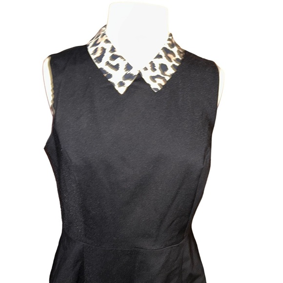 Kate Spade Rissa Leopard Collar Skater Dress Cocktail Party size 10 fit n flare - Picture 4 of 7